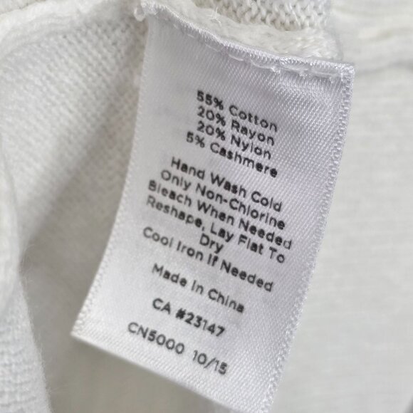 Womens Talbots White Open Front Long Cardigan Sweater Pockets Cashmere Blend S - Picture 2 of 6